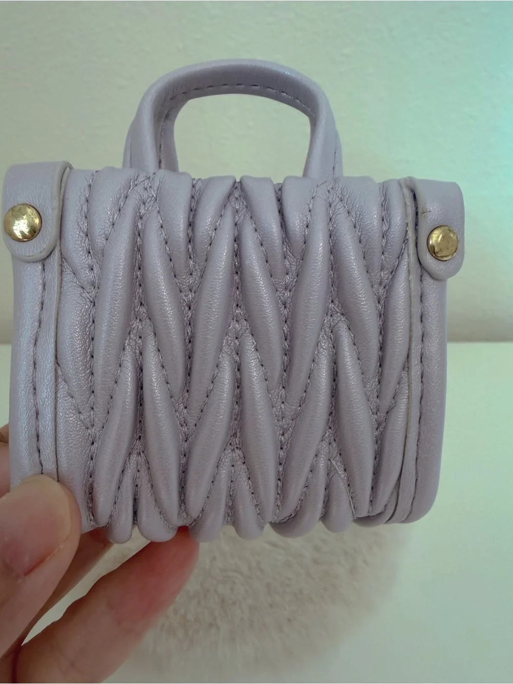 Pearl Lavender Mini Bag Charm